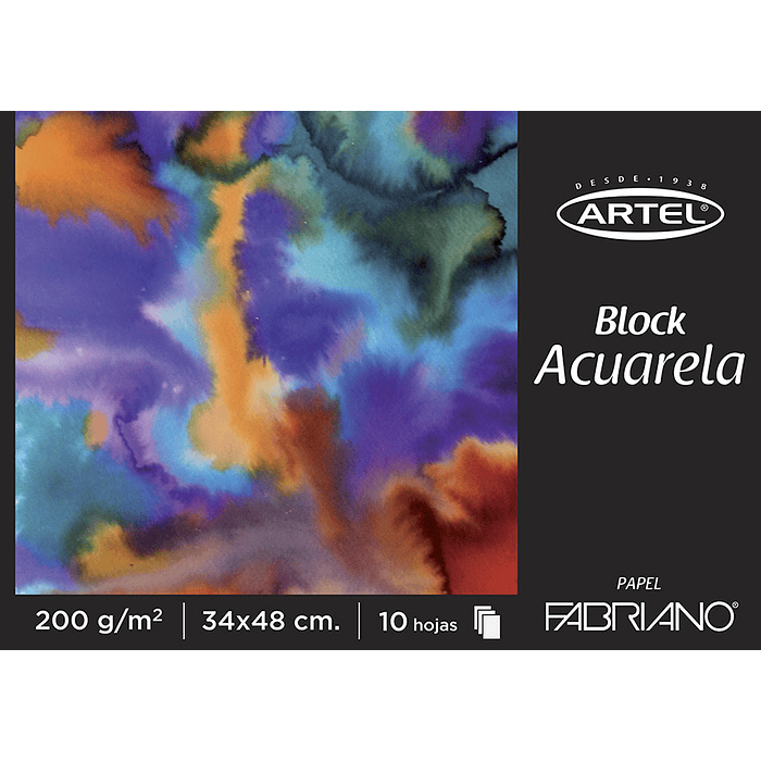 BLOCK ACUARELA ARTEL FABRIANO 10 HOJAS 200GRS. 34X48CMS.