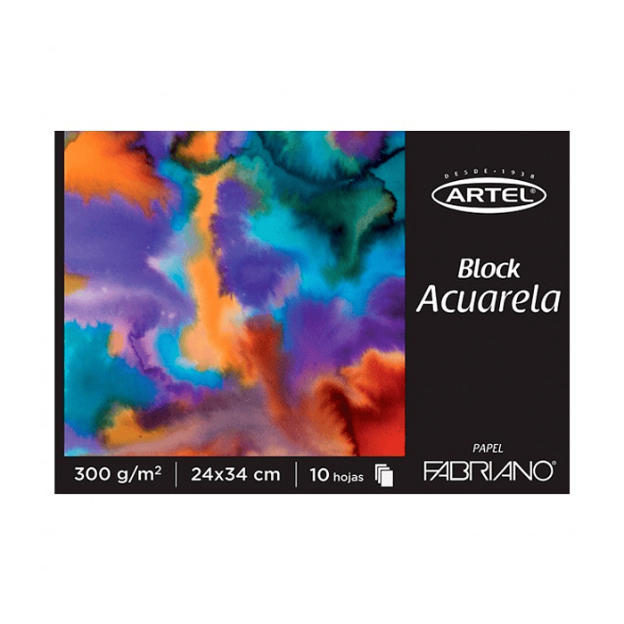 BLOCK ACUARELA ARTEL FABRIANO 10 HOJAS 300GRS. 24X34CMS.