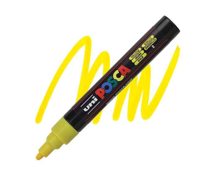 MARCADOR POSCA PC-5M AMARILLO 1.8 - 2.5 MM 1