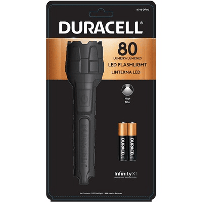 LINTERNA DE MANO LED DURACELL 80 LUMENS