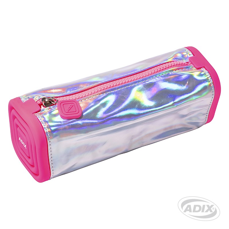 ESTUCHE ESCOLAR ADIX COLOR PLATEADO C/ROSADO (A503233) 1