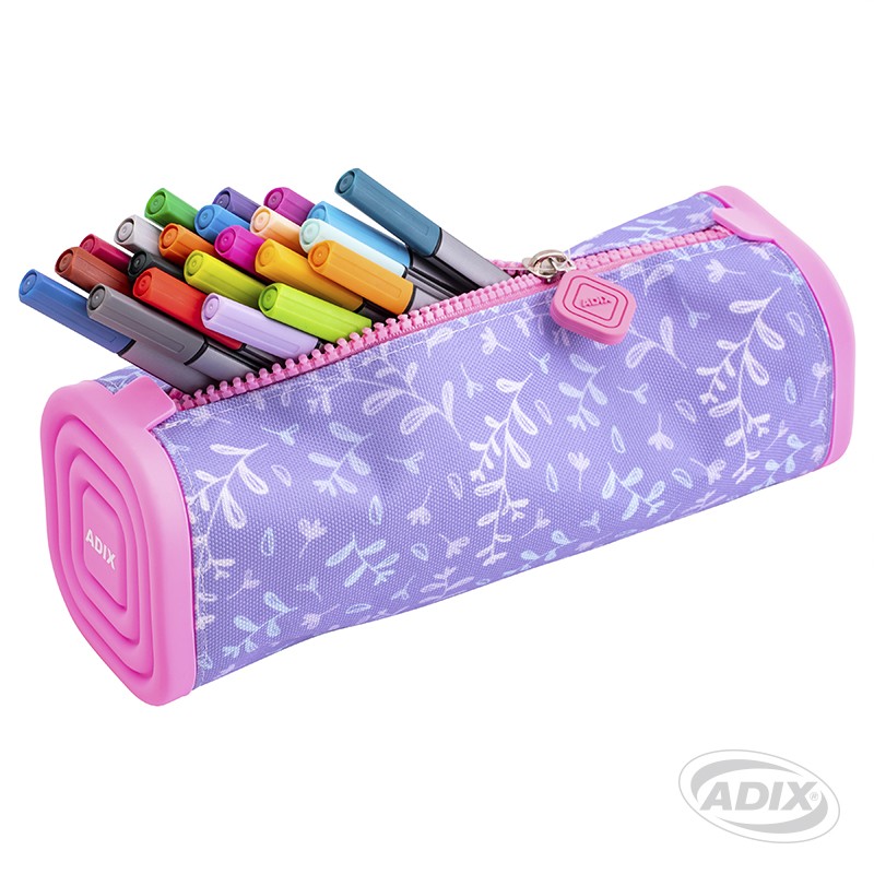 ESTUCHE ESCOLAR ADIX POLIESTER C/BORDE DE SILICONA (A503235) 1