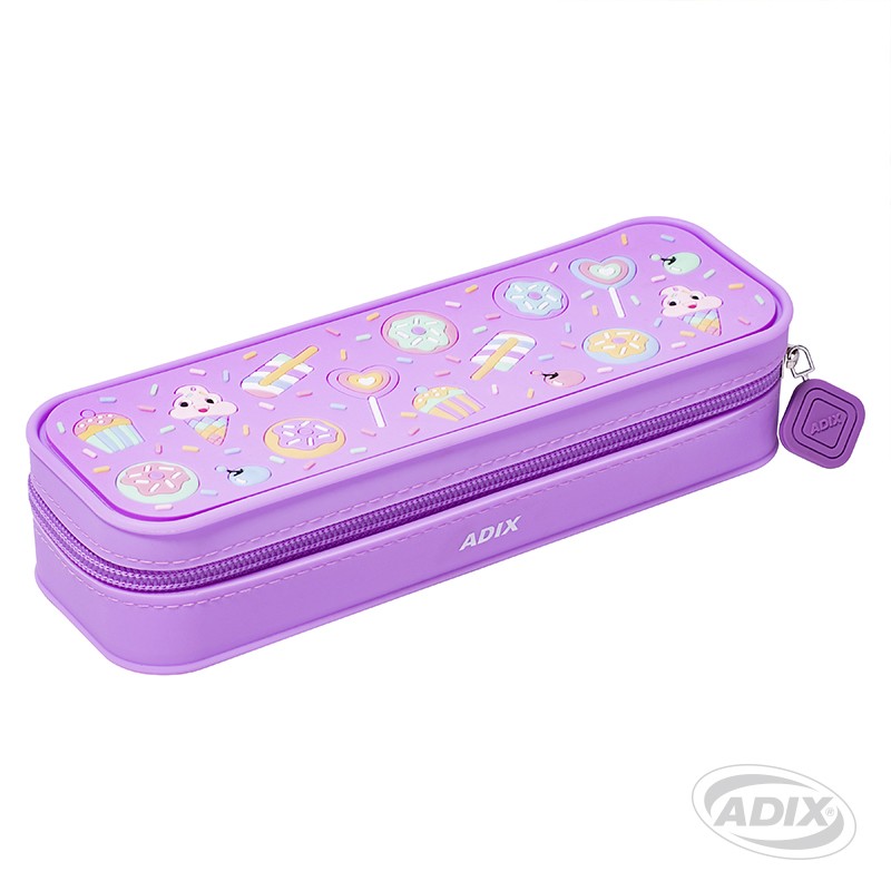 ESTUCHE ESCOLAR ADIX SILICONA LILA (A503246) 1