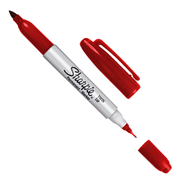 MARCADOR SHARPIE TWIN TIP DOBLE PUNTA ROJO (1805636)