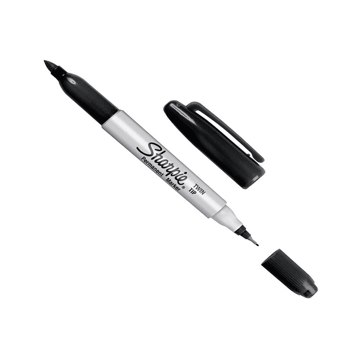 MARCADOR SHARPIE TWIN TIP DOBLE PUNTA NEGRO (1805635)