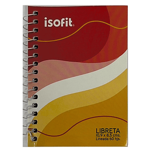 LIBRETA ESPIRAL N°1 LINEADA ISOFIT 60HJS. 10,9 X 8,5CMS.(37506-3)
