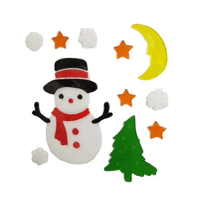 SET STICKERS GEL NAVIDEÑO PASCUERO MONO DE NIEVE