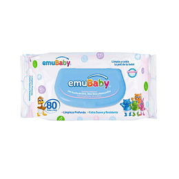 TOALLITAS HUMEDAS EMUBABY EXTRA SUAVE PREMIUM C/TAPA 80UNID. ( LA )