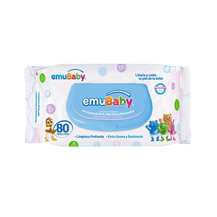 TOALLITAS HUMEDAS EMUBABY EXTRA SUAVE PREMIUM C/TAPA 80UNID. ( LA )