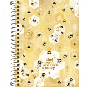 CUADERNO TILIBRA 1/2 OFICIO 7mm 160 Hjs 4 MATERIAS HONEY BEE  