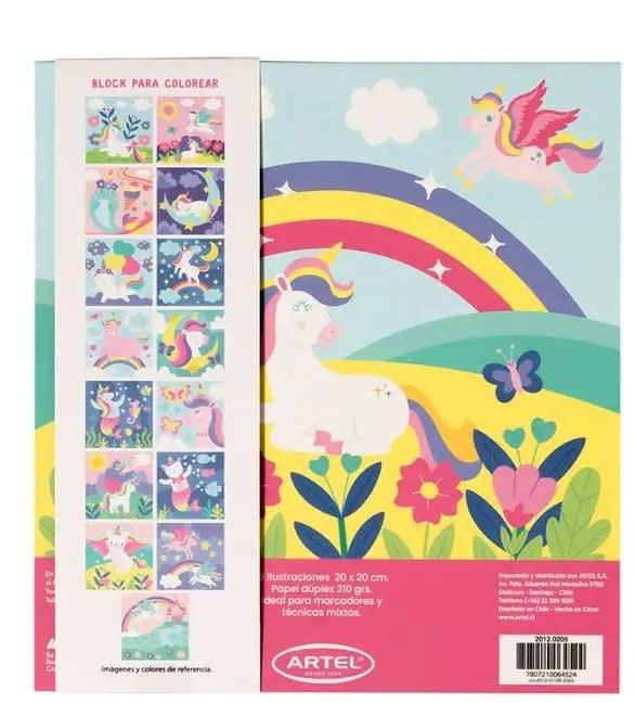 BLOCK PARA COLOREAR ARTEL UNICORNIO Y MAGIA 1