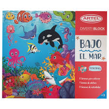 DIVERTIBLOCK ARTEL BAJO EL MAR PARA COLOREAR +3 1