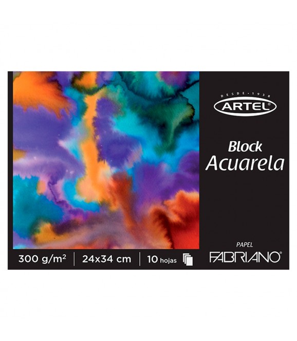 BLOCK ACUARELA ARTEL FABRIANO 10 HOJAS 300GRS. 24X34CMS. 1