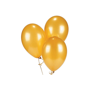 GLOBO GLAM N° 12 METALIZADO DORADO 25 UND