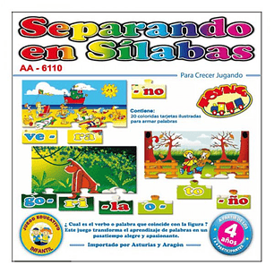 JUEGO EDUCATIVO SEPARANDO SILABAS COD-AA6110