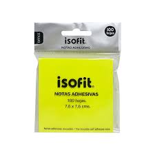 NOTAS ADHESIVAS PROARTE 75 X 75 MM. AMARILLO 100 HJS. 1