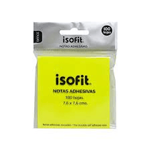 NOTAS ADHESIVAS PROARTE 75 X 75 MM. AMARILLO 100 HJS.
