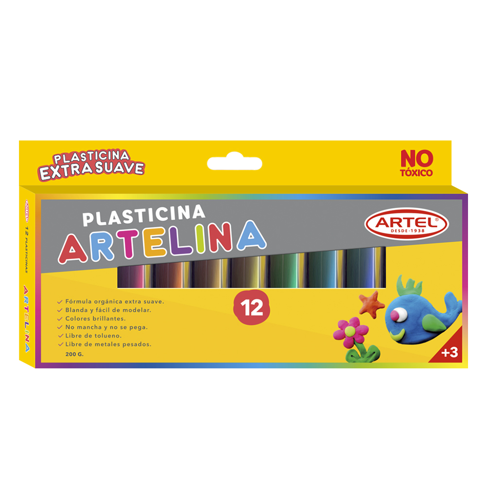 PLASTICINA ARTEL ARTELINA 12 COLORES 