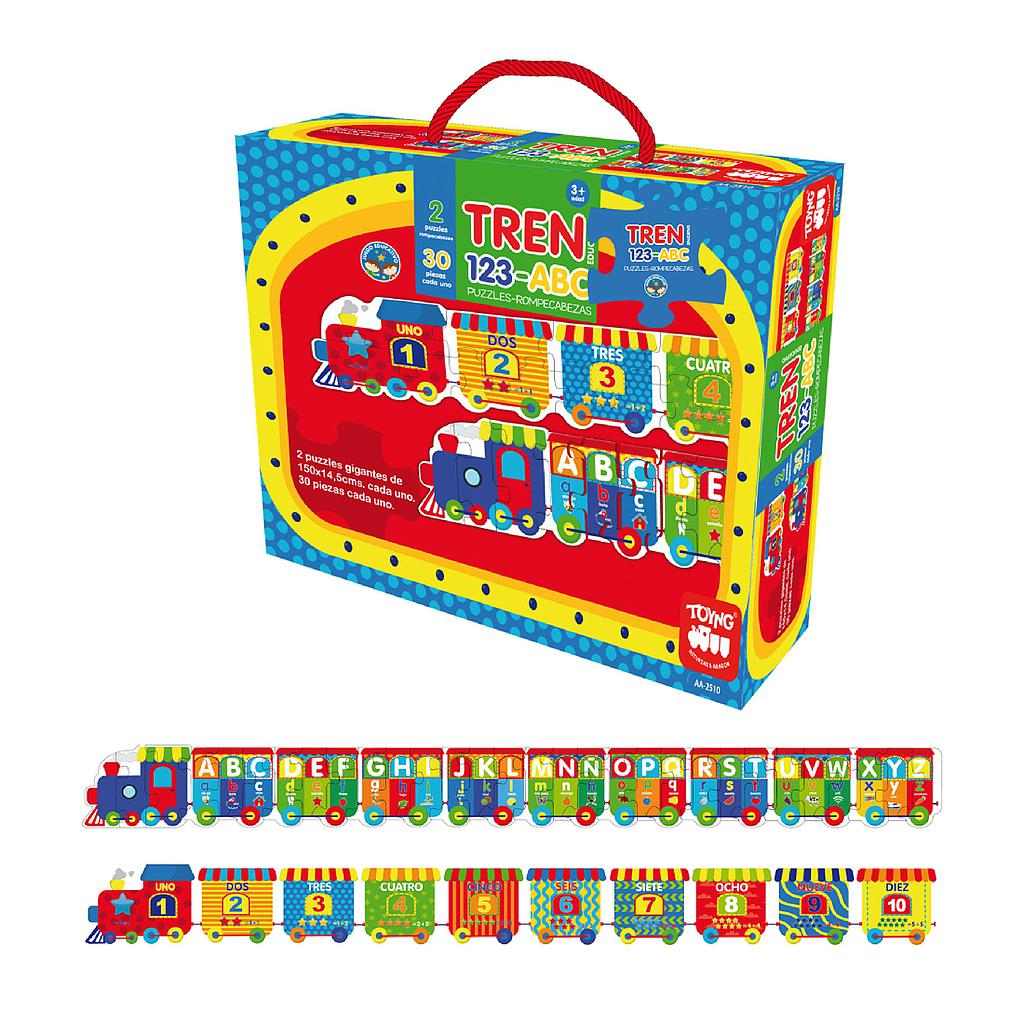 PUZZLE 2MOD. 30 PIEZAS C/U TREN 123-ABC 3+ 150X14,5CM  (AA-2510) 1