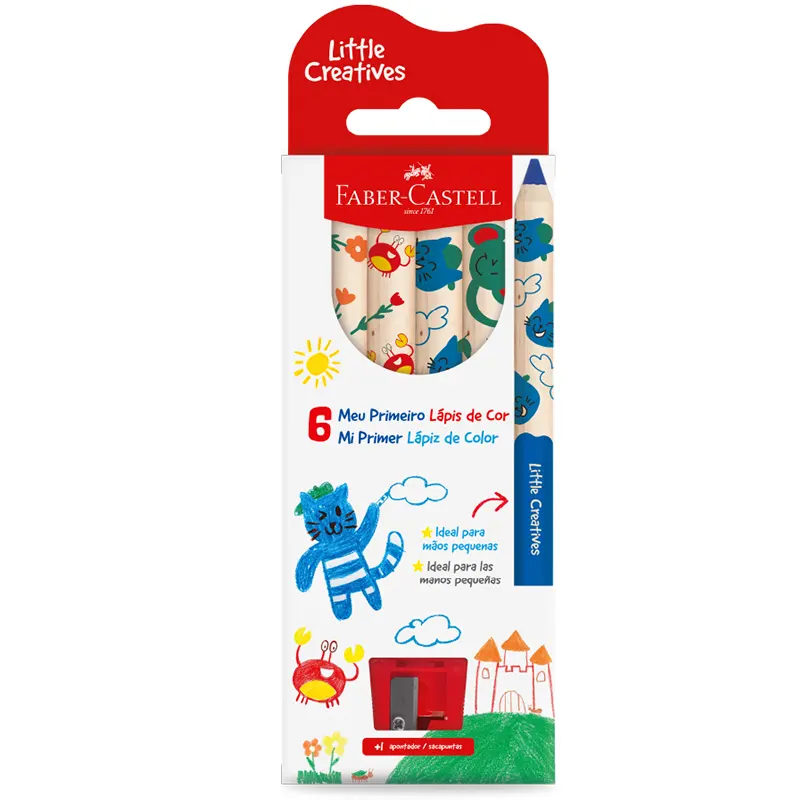 LAPICES DE COLORES FABER JUMBO 6 COLORES MAS SACAPUNTA 1