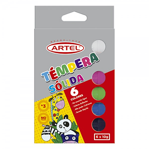 TEMPERA SOLIDA ARTEL 6 COLORES SECADO RAPIDO
