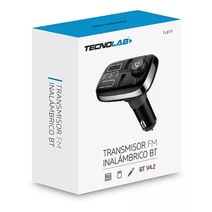 TRANSMISOR TECNOLAB FM/BT V4.2/MSD/USB/AUX (TL077)