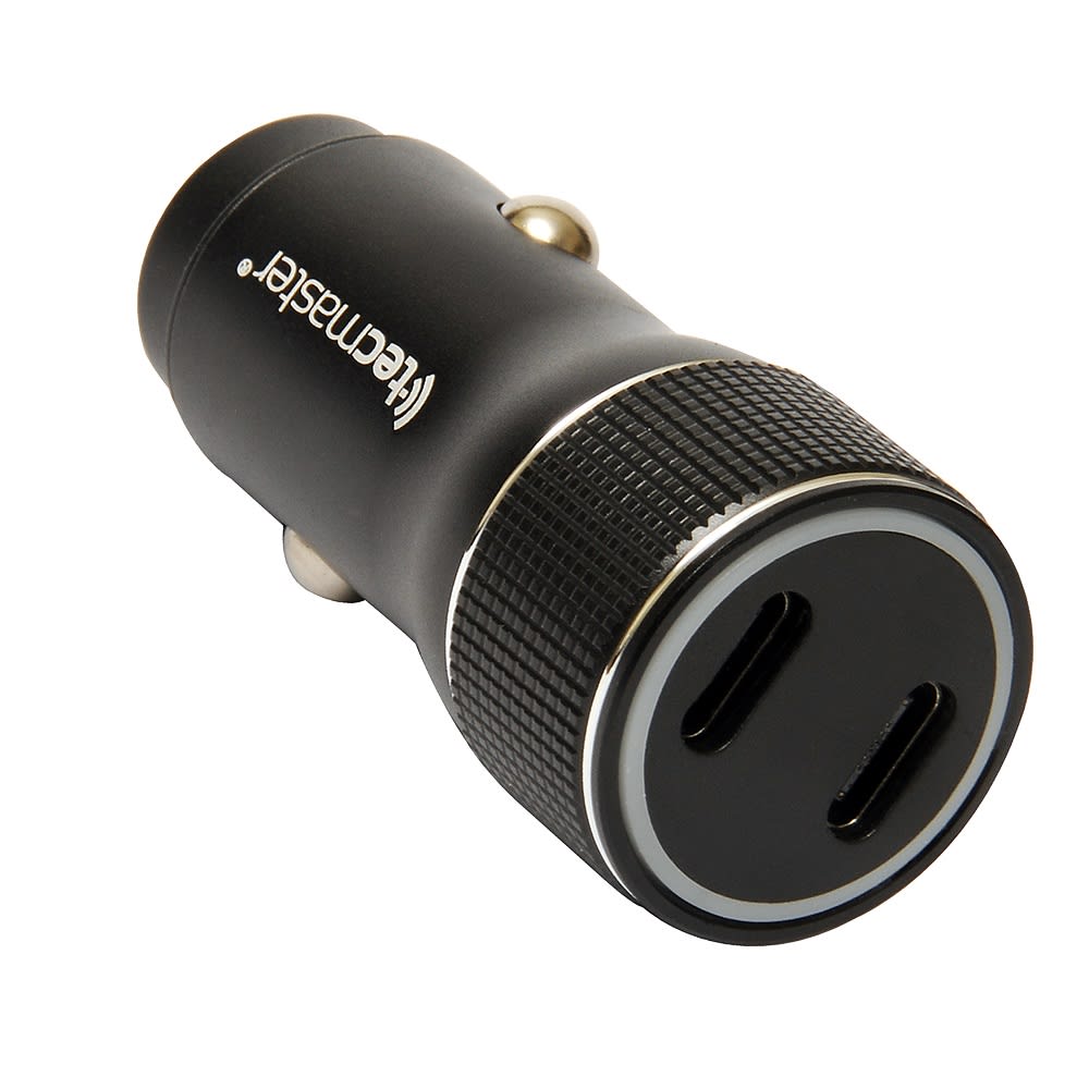 CARGADOR DE AUTO TECMASTER DUAL PORT TIPO C 3.0 CARGA RAPIDA 40W 1