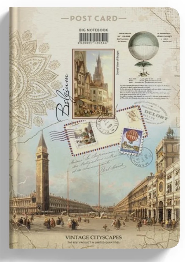 LIBRETA FLEXI MID VINTAGE CITYSCAPES 64 HJS. 5MM 1