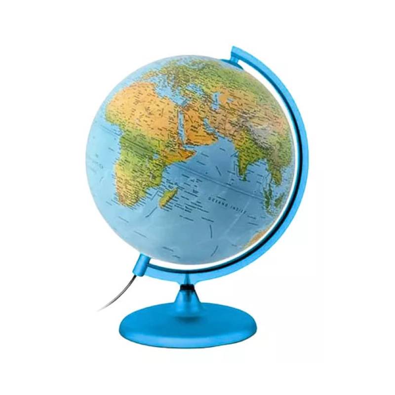 GLOBO TERRAQUEO POLITICO Y FISICO C/LUZ TECNODIDATTICA 30CM  1