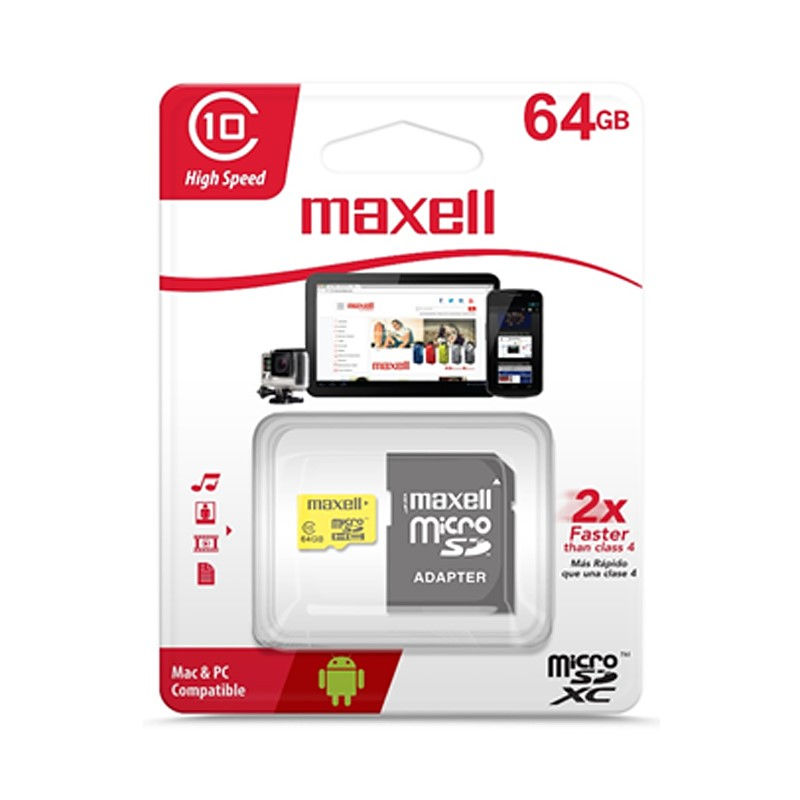 TARJETA DE MEMORIA MAXELL MICRO SDHC 64GB C/ADAPTADOR  1