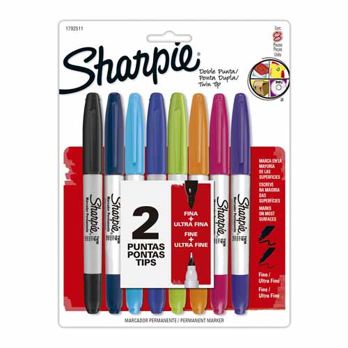 SET DE MARCADOR SHARPIE TWIN TIP DOBLE PUNTA X 8 SURTIDOS (1792511) 1
