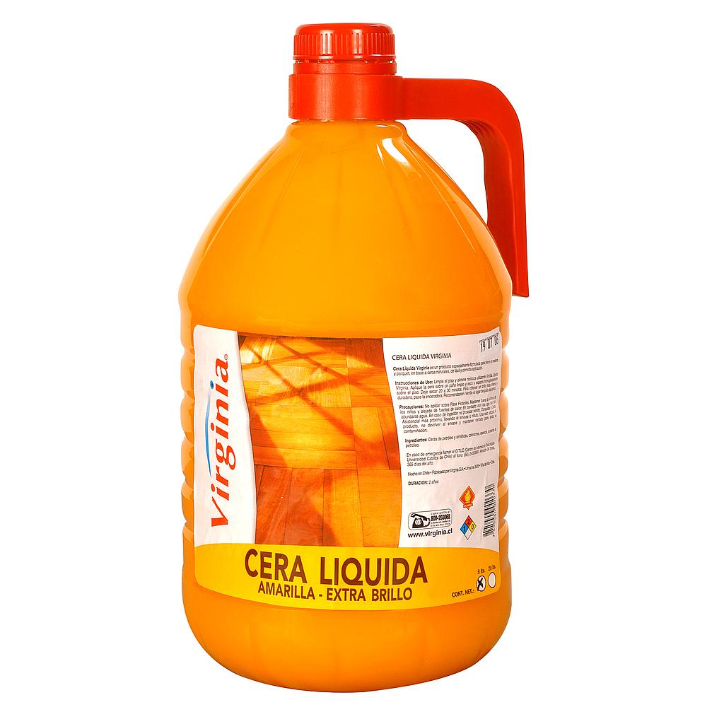 CERA LIQUIDA VIRGINIA EXTRA BRILLO PISO MADERA 5 Lts AMARILLA ( LA )