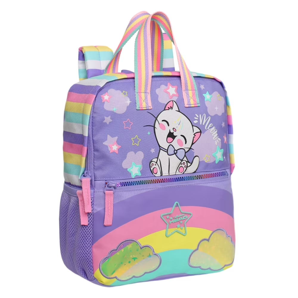 MOCHILA HEAD PEPA CAT RAINBOW LILA 13 LTS 1