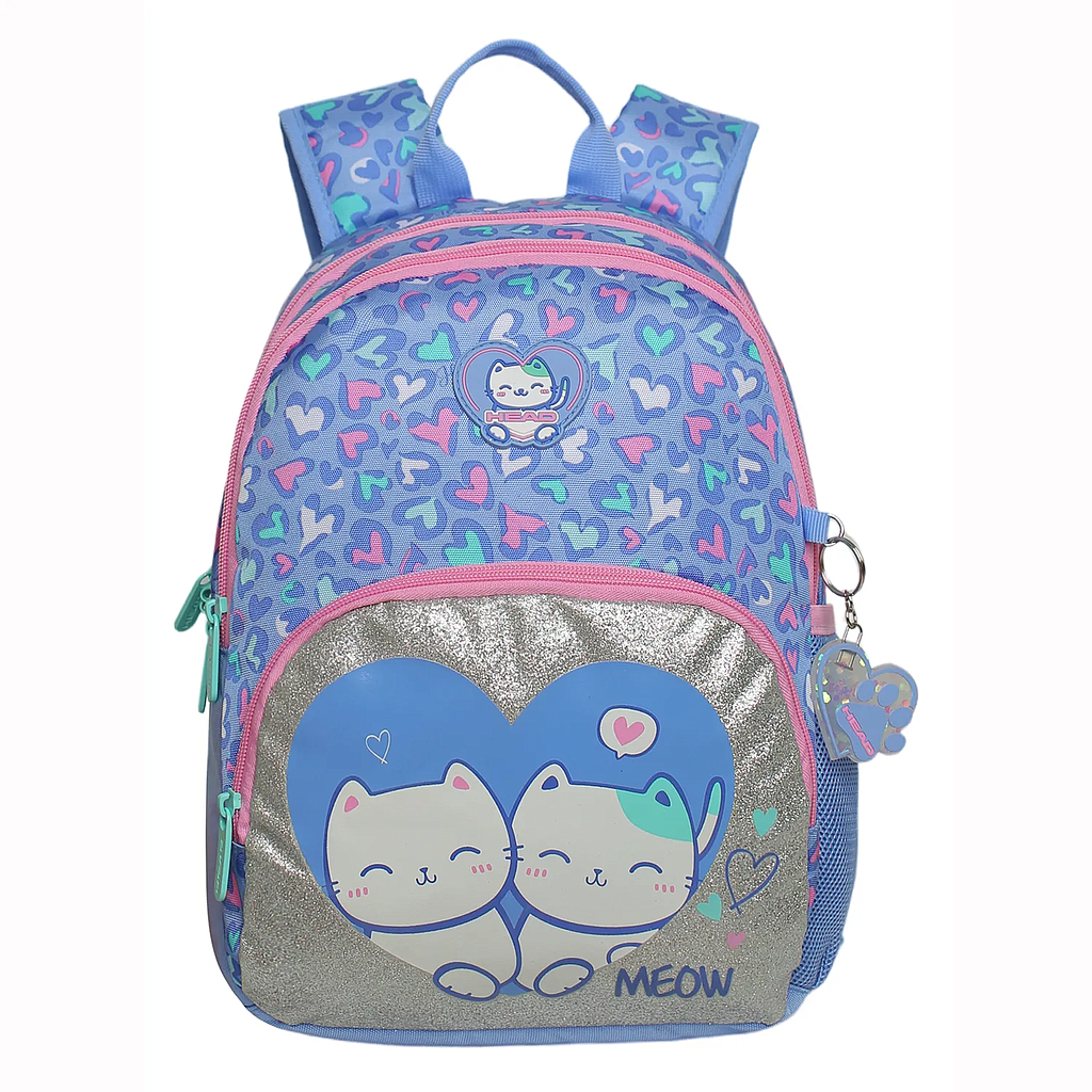 MOCHILA HEAD GUM GATO CORAZON LILA 17 LTS 1