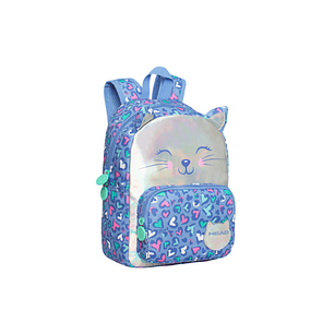 MOCHILA HEAD POP GATO CORAZON LILA 8 LTS