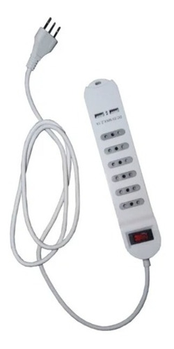 ALARGADOR CON USB/SWITCH 6 POS. BLANCO 1.5MTS. 1
