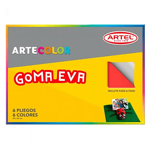 ESTUCHE ARTECOLOR GOMA EVA LISA 6 PLIEGOS 24 X 33 CM