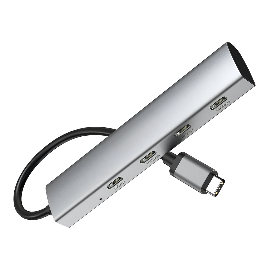 HUB USB TIPO C 4 EN 1TECMASTER  3.2 10GBPS ALUMINIO TM-100554 1