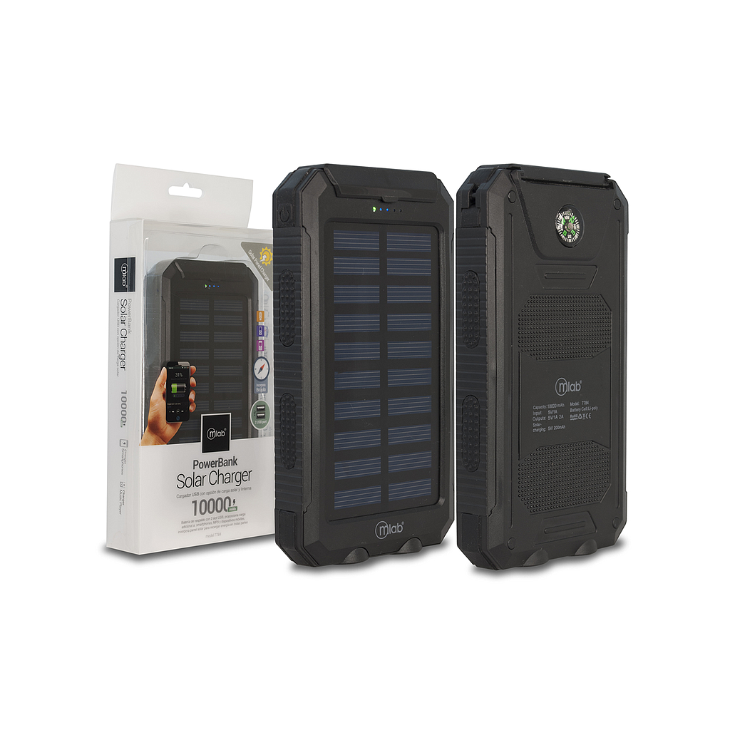 POWERBANK MLAB SOLAR 10.000mAh 2 USB A 1 USB-C 1