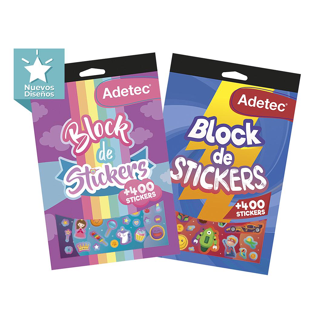 BLOCK DE FIGURAS CON ADHESIVOS ADETEC NINO/NINA 1