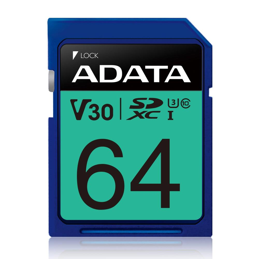 TARJETA DE MEMORIA ADATA SDXC 64GB UHS-I U3 V30 CLASS 10 1