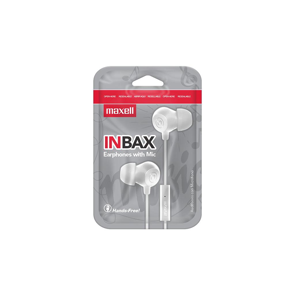 AUDIFONO MAXELL MANOS LIBRES WHITE IN-BAX JACK 3,5mm 1