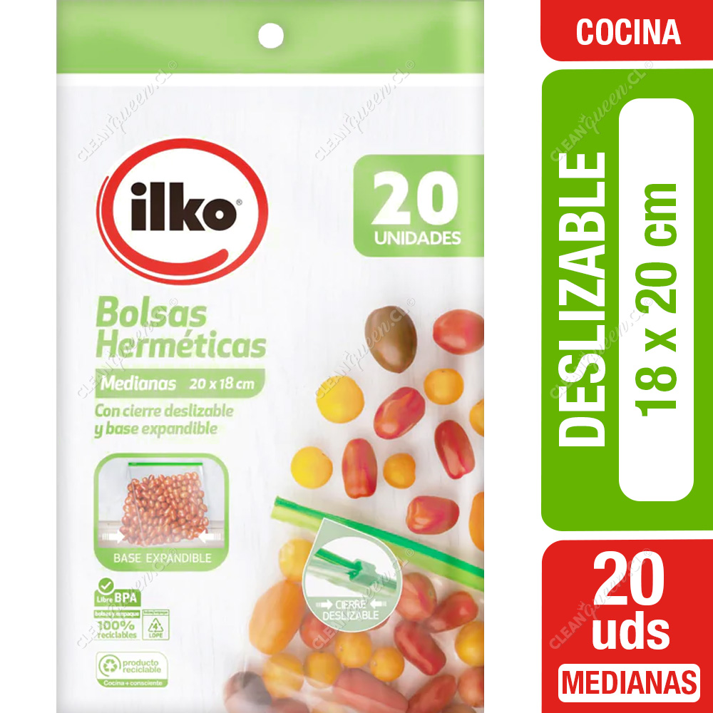 BOLSA HERMETICA MEDIANA 18 X 20 ILKO 20UNID. 1