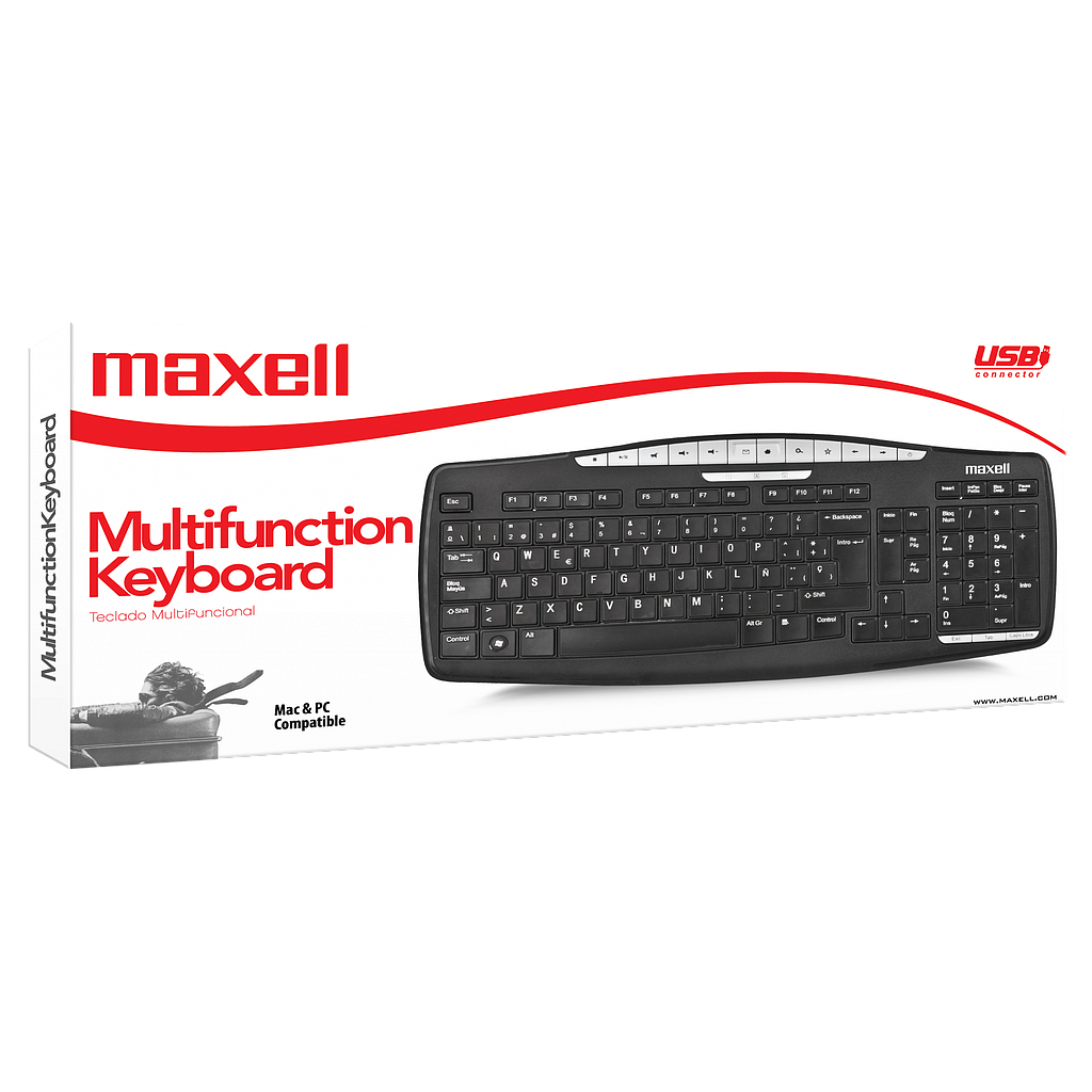 TECLADO MAXELL MULTIFUNCIONAL ALAMBRICO USB KB-100 1