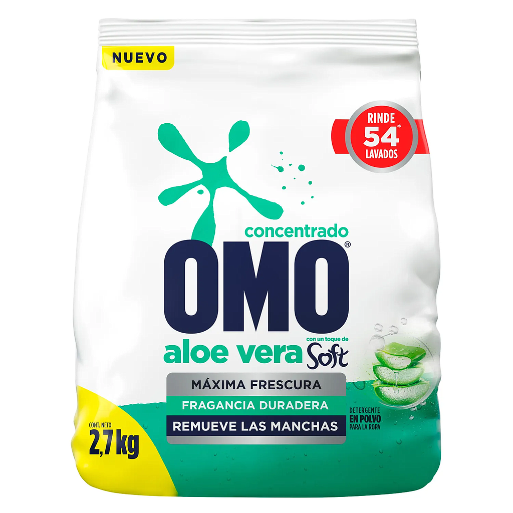 DETERGENTE OMO MATIC 2,7 KILOS CON ALOE VERA  1
