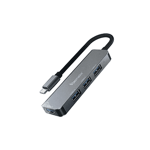 HUB CONCENTRADOR TIPO C 4 EN 1 TECMASTER USB-A 3.0 ALUMINIO TM-100555