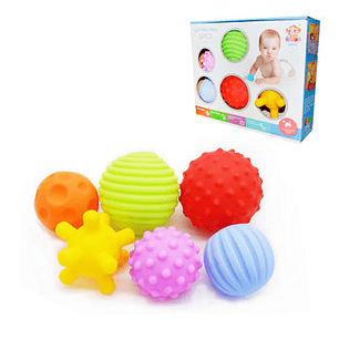 JUEGO SET PELOTAS TACTILES 6PZS. 6M+ JMI BA1026