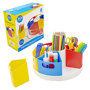 ORGANIZADOR GIRATORIO DE ESCRITORIO JM IMPORT 8 PZS. (BE1008)