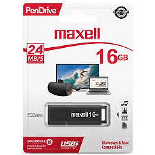 PENDRIVE MAXELL SIL 16GB NEGRO