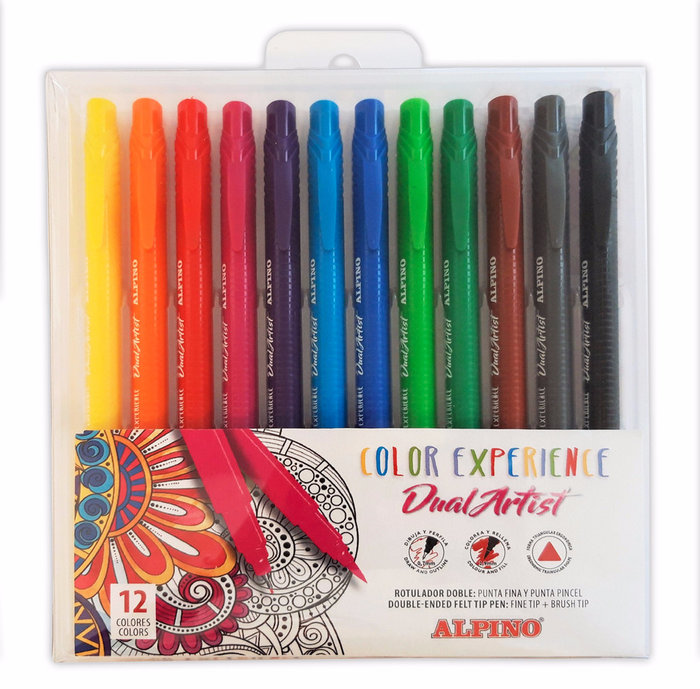 ESTUCHE ROTULADORES ALPINO COLOR EXPERIENCE DOBLE PUNTA 12 COL. (AR000186) 1